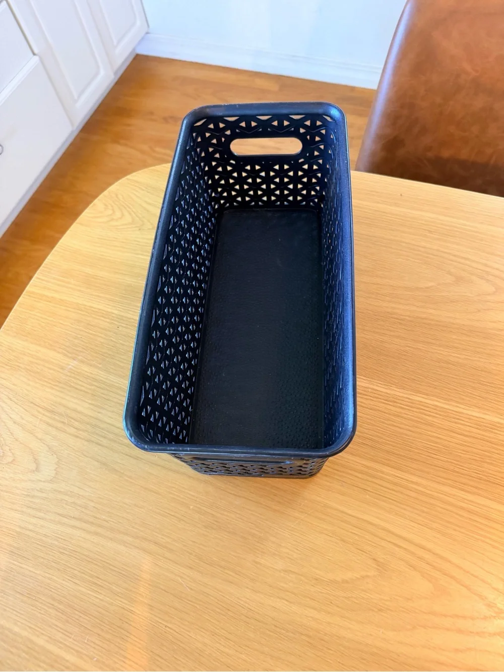 Target Black Woven Plastic Storage Basket with Handles